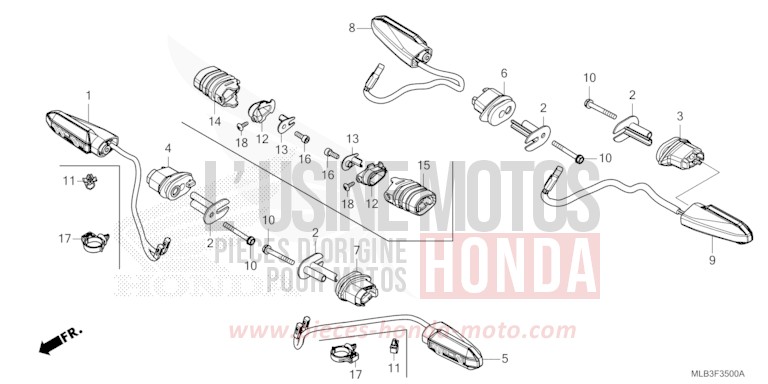 BLINKER von Hornet 750 MAT PEARL GLARE WHITE (NHB54) von 2025